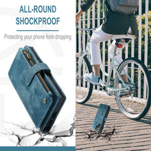 Charger l'image dans la galerie, Casekis Leather Zipper Phone Case Blue