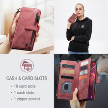 Charger l'image dans la galerie, Casekis Leather Zipper Phone Case Red