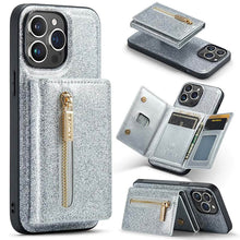 Charger l'image dans la galerie, Casekis Glitter Cardholer Magnetic Phone Case Silver
