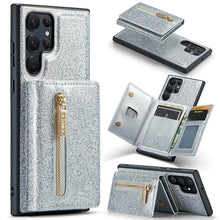 Charger l'image dans la galerie, Casekis Glitter Cardholer Magnetic Phone Case Silver