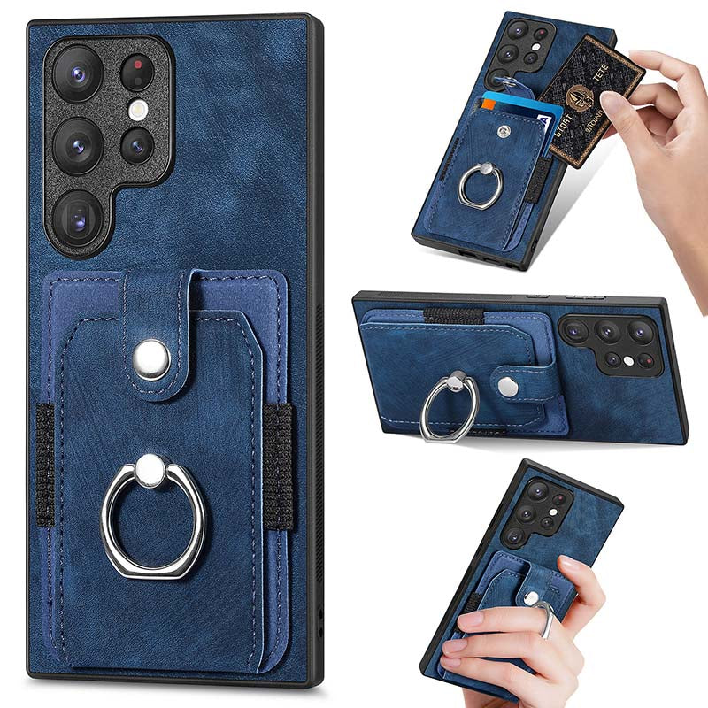 Casekis Ring Cardholder Portable Phone Case Blue