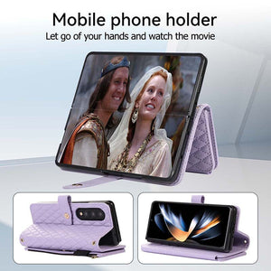 Casekis Crossbody Cardholder Phone Case For Galaxy Z Fold 5 Purple