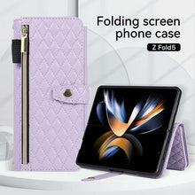 Load image into Gallery viewer, Casekis Crossbody Cardholder Phone Case For Galaxy Z Fold 5 Purple
