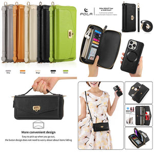 Casekis Multifunction Tote Crossbody Solid Color Phone Bag Black