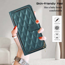 Muat gambar ke penampil Galeri, Casekis Fashion 10-card Leather Crossbody Phone Case Dark Green
