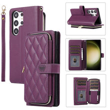 Load image into Gallery viewer, Casekis Fashion 10-card Leather Crossbody Phone Case Dark Purple
