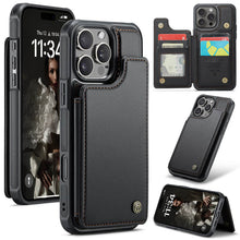 Load image into Gallery viewer, Casekis RFID Cardholder Wallet Phone Case Black
