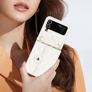 Casekis Crossbody Cardholder Phone Case For Galaxy Z Flip 4 White