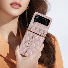 画像をギャラリービューアに読み込む, Casekis Crossbody Cardholder Phone Case For Galaxy Z Flip 4 Rose Gold
