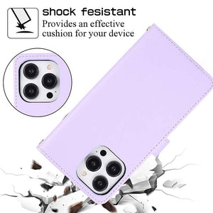 Casekis Fashion 10-card Leather Crossbody Phone Case Purple