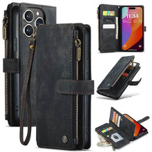 Load image into Gallery viewer, Casekis Leather Zipper Phone Case Black
