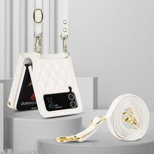 Load image into Gallery viewer, Casekis Crossbody Cardholder Phone Case For Galaxy Z Flip 4 White
