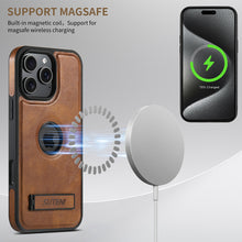 Cargar imagen en el visor de la galería, Casekis MagSafe Leather Stand Phone Case Brown
