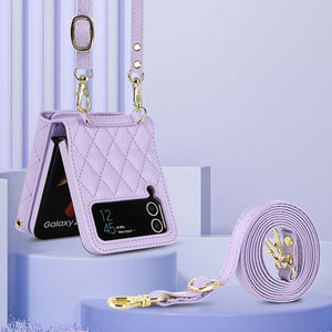 Casekis Crossbody Cardholder Phone Case For Galaxy Z Flip 4 Purple