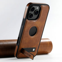 Cargar imagen en el visor de la galería, Casekis MagSafe Leather Stand Phone Case Brown
