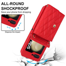 Load image into Gallery viewer, Casekis Crossbody Cardholder Phone Case For Galaxy Z Flip 5 Red
