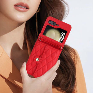 Casekis Crossbody Cardholder Phone Case For Galaxy Z Flip 5 Red