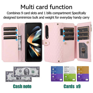 Casekis Crossbody Cardholder Phone Case For Galaxy Z Fold 5 Pink