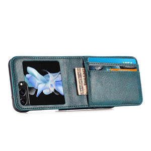 Casekis Folding Multi-card Leather Case for Galaxy Z Flip 5 5G