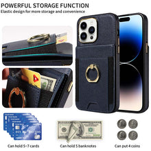 Muat gambar ke penampil Galeri, Casekis Ring Stand RFID Card Holder Phone Case Blue
