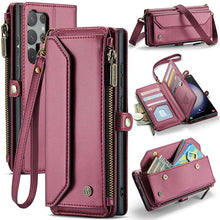 Load image into Gallery viewer, Casekis Cardholer Zipper Wallet Crossbody Phone Case Red
