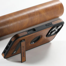 Cargar imagen en el visor de la galería, Casekis MagSafe Leather Stand Phone Case Brown
