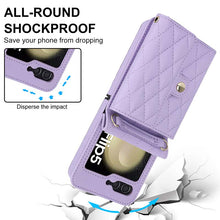 Load image into Gallery viewer, Casekis Crossbody Cardholder Phone Case For Galaxy Z Flip 5 Purple
