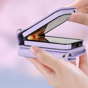Casekis Crossbody Cardholder Phone Case For Galaxy Z Flip 5 Purple