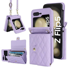 Load image into Gallery viewer, Casekis Crossbody Cardholder Phone Case For Galaxy Z Flip 5 Purple
