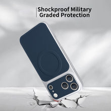 Charger l&#39;image dans la galerie, Casekis Magnetic Shockproof Leather Phone Case Dark Blue
