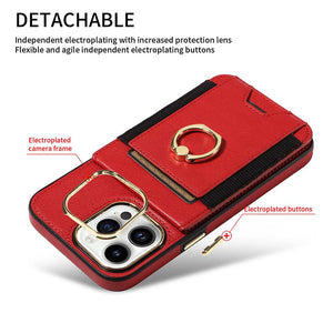 Casekis Ring Stand RFID Card Holder Phone Case Red