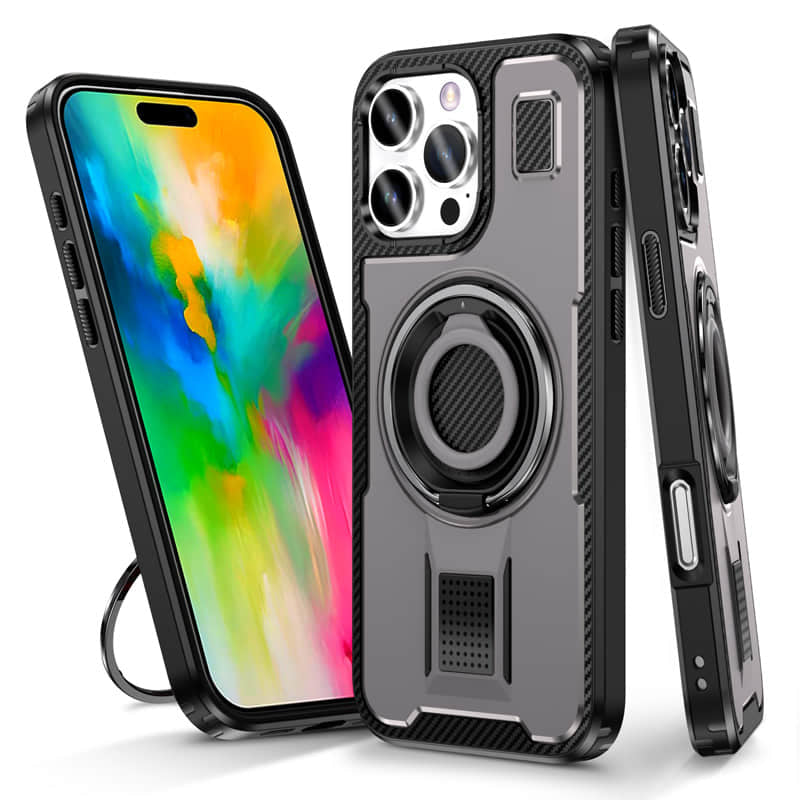 Casekis Rotating Stand Shockproof Phone Case Gray