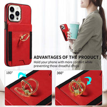 Muat gambar ke penampil Galeri, Casekis Ring Stand RFID Card Holder Phone Case Red
