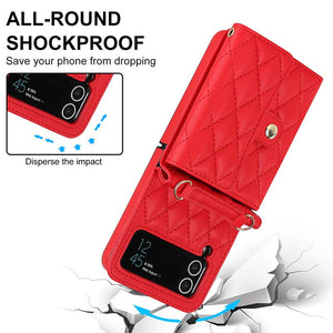 Casekis Crossbody Cardholder Phone Case For Galaxy Z Flip 3 Red