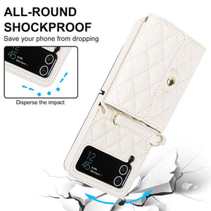 Casekis Crossbody Cardholder Phone Case For Galaxy Z Flip 3 White
