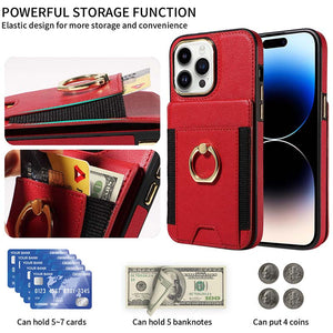 Casekis Ring Stand RFID Card Holder Phone Case Red