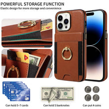 Load image into Gallery viewer, Casekis Ring Stand RFID Card Holder Phone Case Brown
