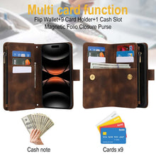 Lade das Bild in den Galerie-Viewer, Casekis Crossbody 9 Card Holder Phone Case Brown
