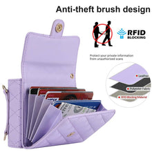 Load image into Gallery viewer, Casekis Crossbody Cardholder Phone Case For Galaxy Z Flip 4 Purple
