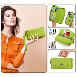 Casekis Multifunction Tote Crossbody Solid Color Phone Bag Green