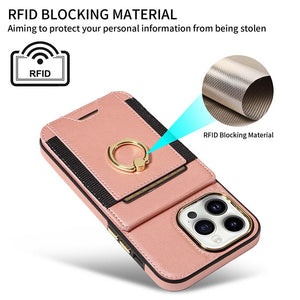 Casekis Ring Stand RFID Card Holder Phone Case Rose Gold