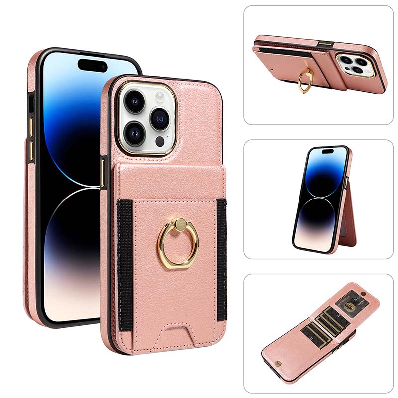 Casekis Ring Stand RFID Card Holder Phone Case Rose Gold
