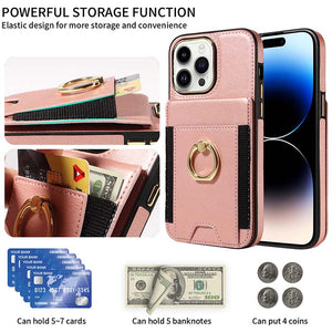 Casekis Ring Stand RFID Card Holder Phone Case Rose Gold