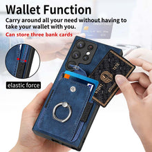 Muat gambar ke penampil Galeri, Casekis Ring Cardholder Portable Phone Case Blue
