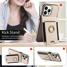 Muat gambar ke penampil Galeri, Casekis Ring Stand RFID Card Holder Phone Case Beige
