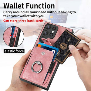 Casekis Ring Cardholder Portable Phone Case Pink