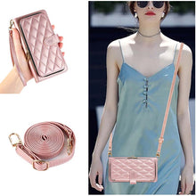 Load image into Gallery viewer, Casekis Fashion 10-card Leather Crossbody Phone Case Rose Gold
