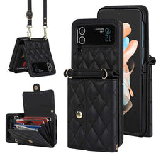 Load image into Gallery viewer, Casekis Crossbody Cardholder Phone Case For Galaxy Z Flip 3 Black
