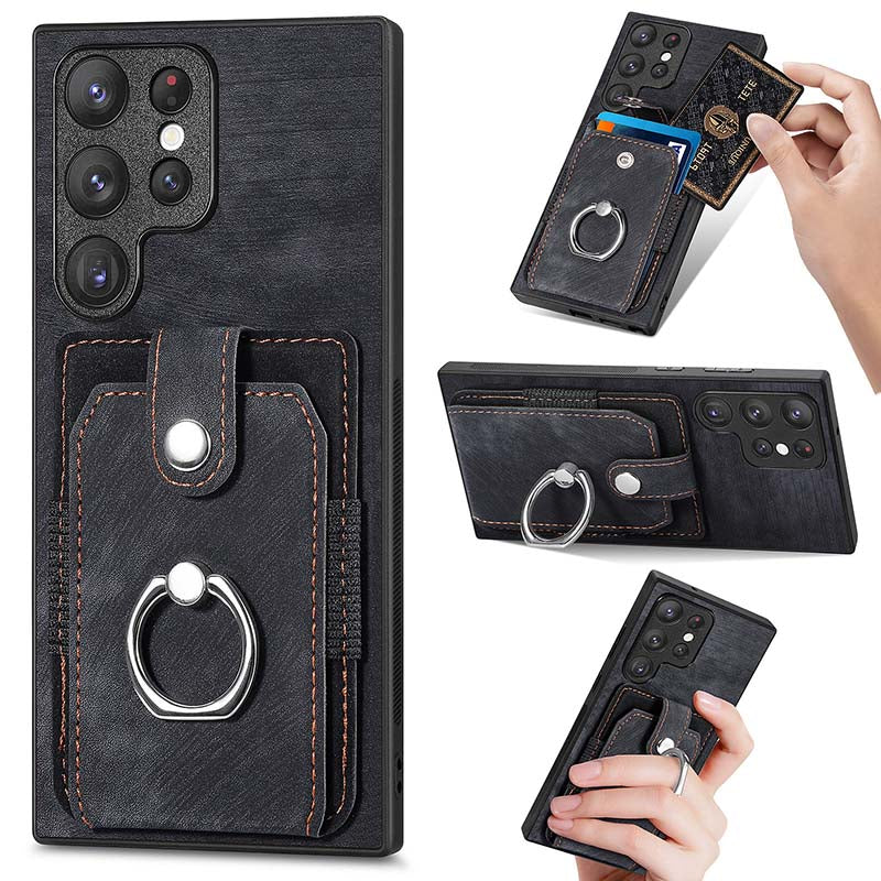 Casekis Ring Cardholder Portable Phone Case Black
