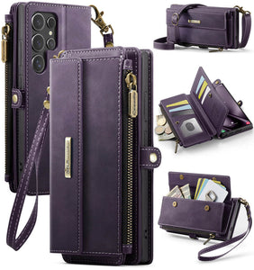 Casekis Crossbody Leather Wallet RFID Phone Case Purple